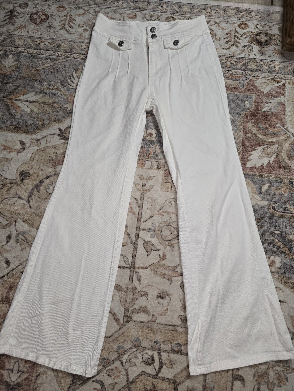 Victor Glemaud X Target High Rise Flare Pants In Cloud Dancer